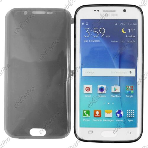 Ebeststar ® Pour Samsung Galaxy S6 Edge Sm-G925f G925 Coque Portefeuille À Rabat Housse Etui Livre Silicone Gel, Couleur Noir + 1 Film Protection D'écran + Lingette
