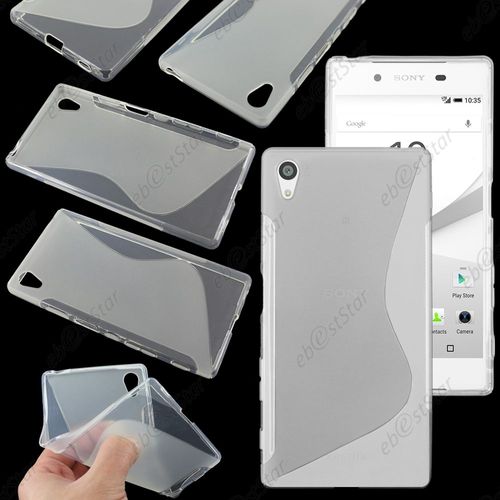 Ebeststar ® Pour Sony Xperia Z5 Premium, Z5 Prime Coque S-Line Silicone Gel Motif Vague Housse Etui Protection Souple, Couleur Transparent + 1 Film Protection D'écran + Lingette