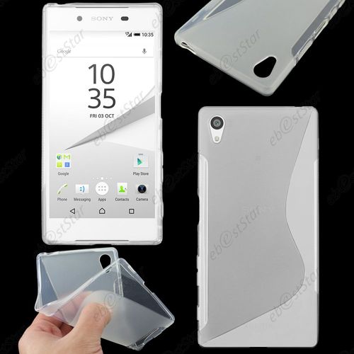 Ebeststar ® Housse Etui Coque Silicone Gel Motif S-Line Protection Souple Pour Sony Xperia Z5 Premium, Z5 Prime, Couleur Transparent + 1 Film Protection D'écran + Lingette