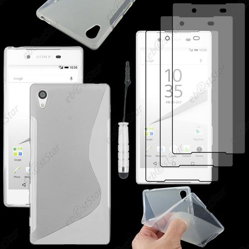Ebeststar ® Housse Etui Coque Silicone Gel Motif S-Line Protection Souple Pour Sony Xperia Z5 Premium, Z5 Prime, Couleur Transparent + Mini Stylet 3 Film