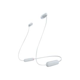 Sony WI-C100 - Écouteurs avec micro - intra-auriculaire - tour de cou - Bluetooth - sans fil - blanc