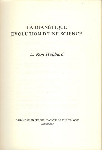 La Dianétique Évolution D'une Science