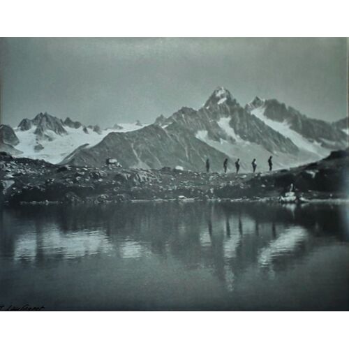 Photo En Noir Et Blanc 24x30 Cm - Lac Noir Des Cheserys - Aiguilles Du Tour, Du Chardonnet Et D'argentière - Vintage