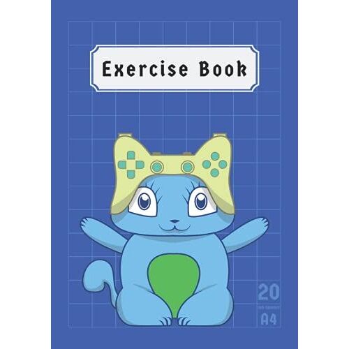 Exercise Book 20mm Squared A4: Squared Paper Notebook 20mm Maths ( Mathematics ) Science For Boys Kids Back To School Class Records & Lesson | 100 Pages | Blue