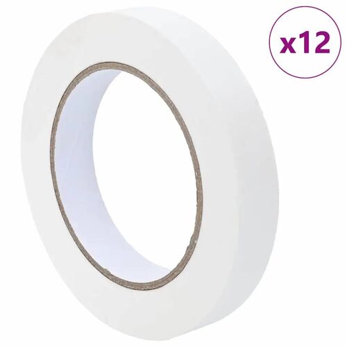 vidaXL Rubans de masquage pour peintre 12 pcs Blanc 19mm x 50m Papier