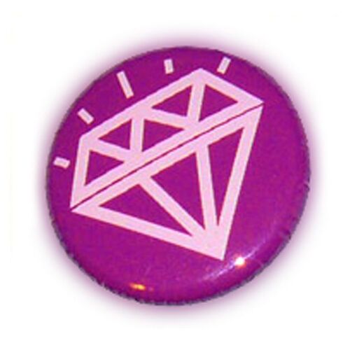 Badge Diamond Rose Pale / Violet Diamant Pop Kawaii Tattoo Button Pins  Ø25mm