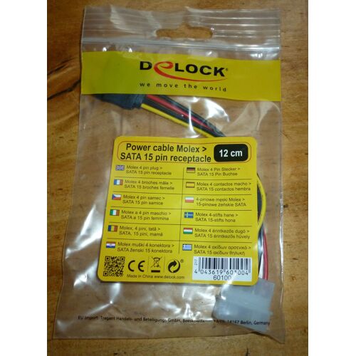 power cable molex  4 broches males  SATA 15 broches femelle 