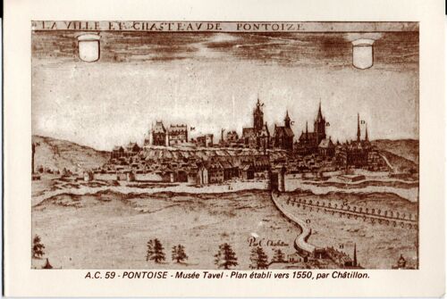 Carte De Correspondance Double - Ville Et Château De Pontoize