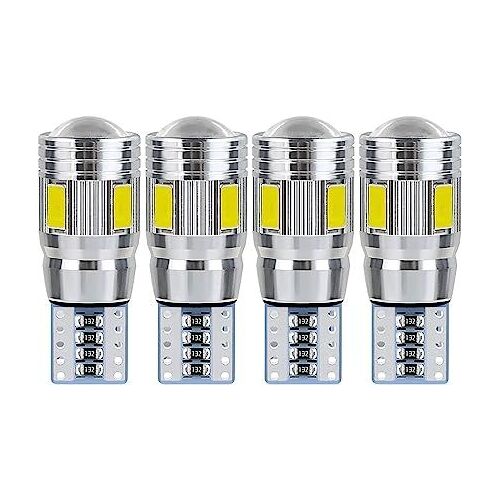 4 Pièces , Ampoule T10 W5w Led Plafonnier Voiture Led Interieur Veilleuse Led Voiture Convient Pour Les Feux De Plaque D'immatriculation, Les Feux Latéraux, Les Feux De Position Et Les Plafonniers (4