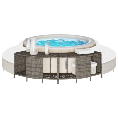 vidaXL Étagères de rangement pour spa 2 pcs gris résine tressée