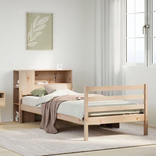 Vidaxl Lit Bibliothèque Sans Matelas 100x200 Cm Bois Massif De Pin