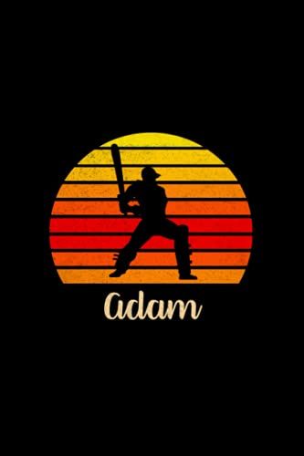 Adam Name Gift Personalized Cricket Notebook Planner, Daily Journal For Sport Lovers: Daily, 6x9 Inch, Cute, Over 110 Pages, Budget Tracker, A5, Teacher, 5.24 X 22.86 Cm, Budget, Mom