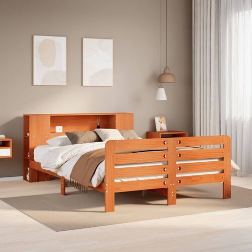 vidaXL Cadre de lit sans matelas cire marron 160x200cm bois pin massif