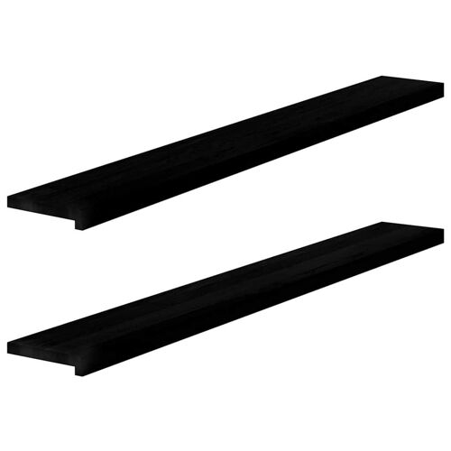 Vidaxl Appuis De Fenêtre 2 Pcs Marron Foncé Bois De Chêne Massif