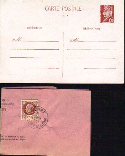 Lot D'une Enveloppe Du 13 Mars 1944 / Guerre + Un Entier Postal Petain