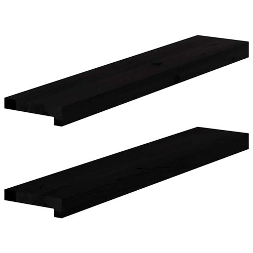 Vidaxl Appuis De Fenêtre 2 Pcs Marron Foncé Bois De Chêne Massif