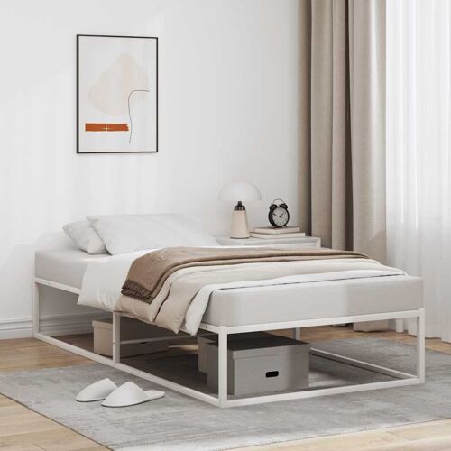 vidaXL Cadre de lit sans matelas blanc 100x200 cm métal