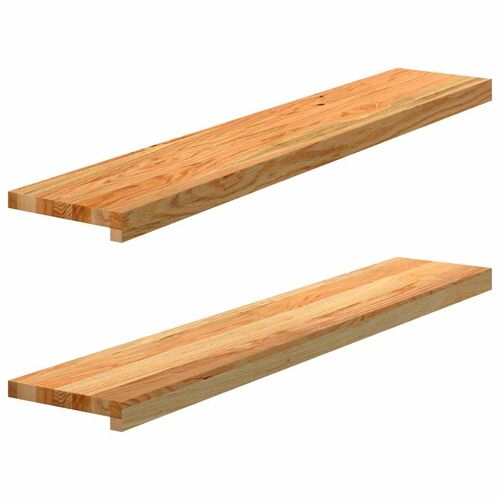 Vidaxl Appuis De Fenêtre 2 Pcs Marron Clair Bois De Chêne Massif