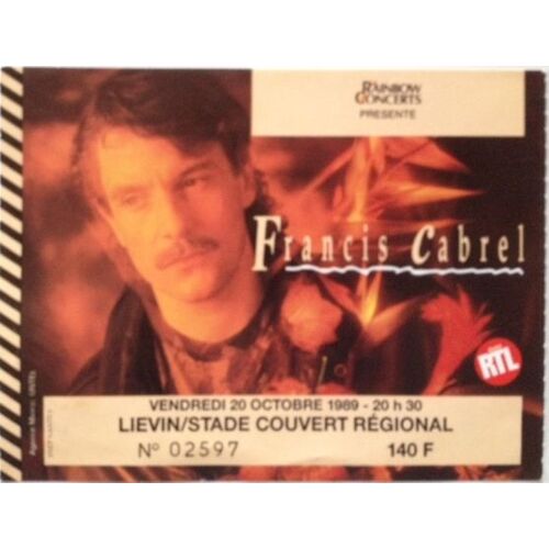 Place Concert Francis Cabrel Vendredi 20 Octobre 1989