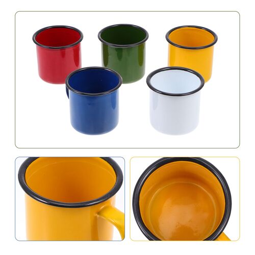 5 tasses Vintage en émail, petits gobelets pratiques pour la maison (couleurs assorties)
