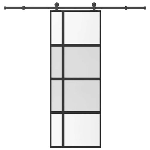 vidaXL Porte coulissante kit de quincaillerie trempé verre aluminium