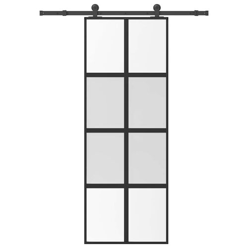 vidaXL Porte coulissante kit de quincaillerie trempé verre aluminium