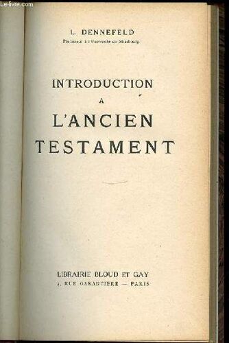 Introduction A L'ancien Testament.