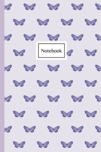 Notebook: Purple Butterfly Notebook For Work And School / Cute Aesthetic Patterned Lined Journal For Women, Girls, Teens And Students To Write In