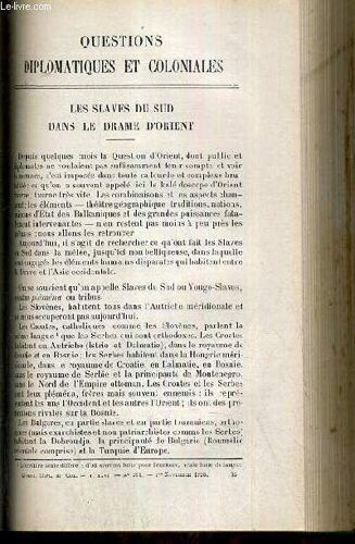 Les Slaves Du Sud Dans Le Drame D'orient - Questions Diplomatiques Et Coloniales - Tome Xxvi - N°281 - 1er Novembre 1908.