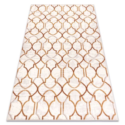 80x150 Cm Tapis Laine Angel 7905 / 52822 Ornement, Art Déco Beige / Or
