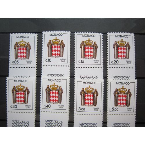 Monaco. Timbres N° 75-82 (1985). Timbres Taxe. Ecusson Stylise.