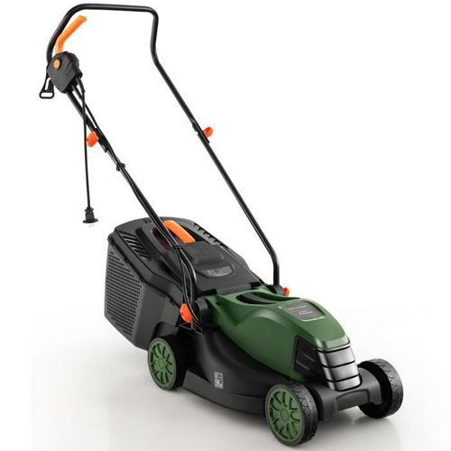 COSTWAY Tondeuse Electrique 1200 W 32 cm de Coupe Boîte de Collecte 25 L 3450 tr/min 3 Hauteur Réglables Verrouillage Automatique