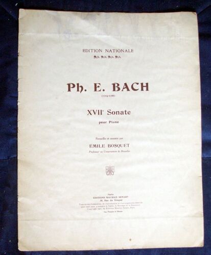 Bach. Xvii° Sonate En Sol Mineur Pour Piano