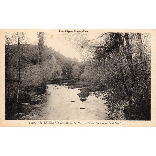 Carte Postale Ancienne -  Les Alpes Mancelles - 1930 - St Leonard Des Bois (Sarthe) - La Sarthe Vue Du Pont Neuf