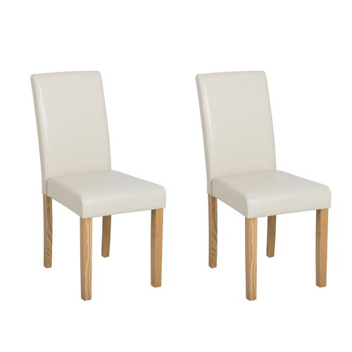 Lot De 2 Chaises De Salle À Manger En Simili-Cuir Beige Broadway