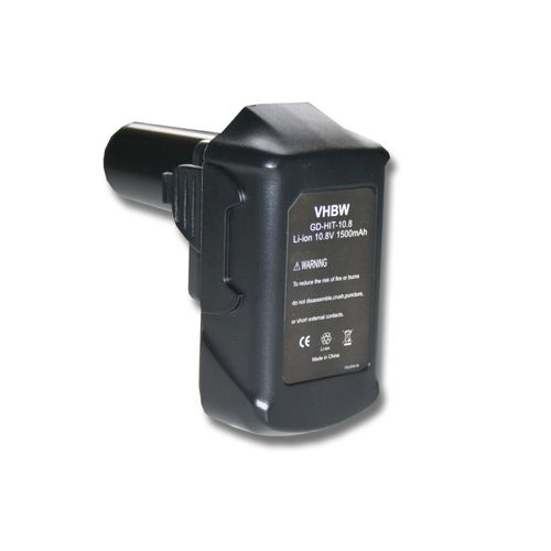 vhbw batterie 1500mAh (10.8V) pour Hitachi / HiKOKI CJ10DL, CR 10DL, CR10DL, DB 10DL, DB10DL, DB3DL, DS10DFL, FCG 10DL, FCH 10DL, FCR 10DL, FCR10DL