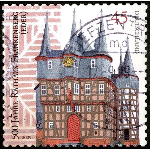 Timbre Oblitéré Deutschland, 500 Jahre Rathaus Frankenberg, Eder, 2009, 45