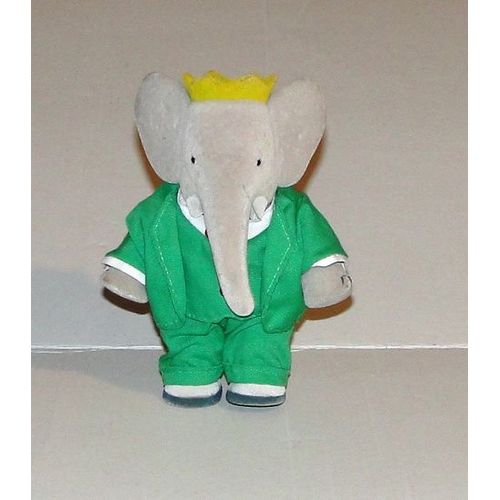 Figurine Babar Semi Souple Recouvert De Feutrine Vintage