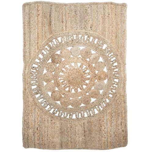 Tapis Rectangulaire En Jute Tressée