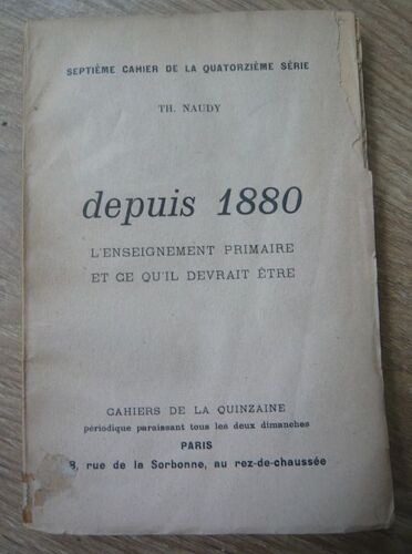 Depuis 1880 LEnseignement Primaire Et Ce QuIl Devrait Être