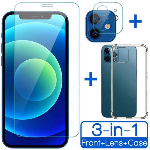 Coque Iphone 13 Coque Silicone Gel Ultraslim / Transparent + Films Verre Trempé + Protection Camera Pour Iphone 13