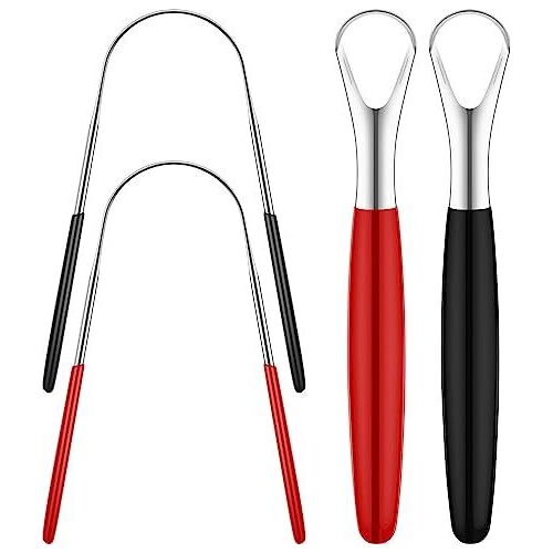 4 Pièces Grattoirs À Langue, Réduit La Mauvaise Haleine Nettoyage De Langue Brosses À Langue Orale En Acier Inoxydable Outils De Beauté