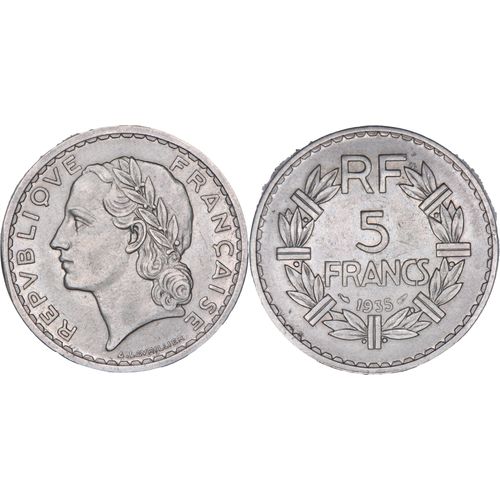 France - 1935 - 5 Francs Lavrillier Nickel - H247
