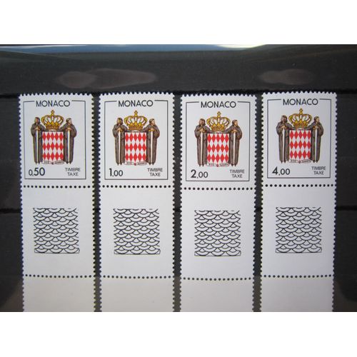 Monaco. Timbres N° 83-86 (1986). Timbres Taxe. Ecusson Stylise.