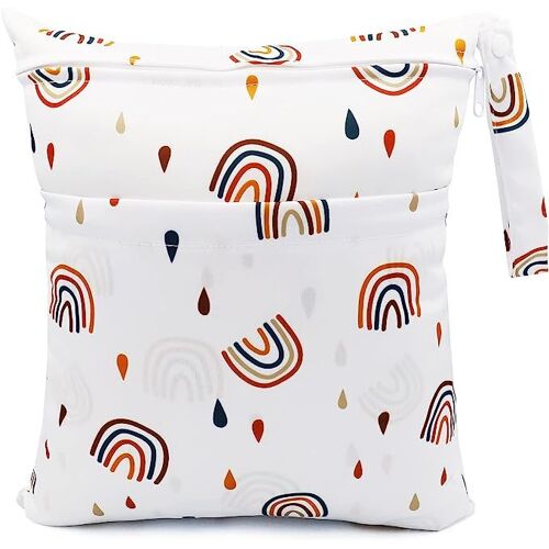 Sac À Couches Lavables, Sac Couches, Réutilisable Wetbag Sac Etanche Organisateur De Couches De Voyage Accrochable Double Fermeture Éclair, Sac Fourre Tout Pour Bébé, Plage Piscine Gym