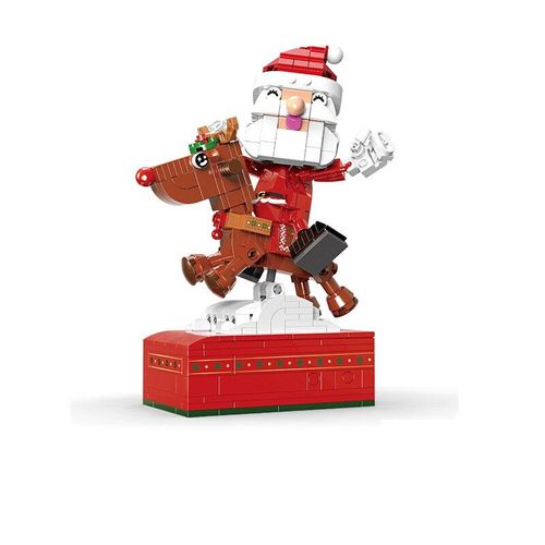 Blocs De Construction Pour Noël En Hiver, 2021, Ville, Village, Père Noël, Elk, Bricolage, Boîte À Musique De Rêve Technique, Briques, Jouets, Cadeaux