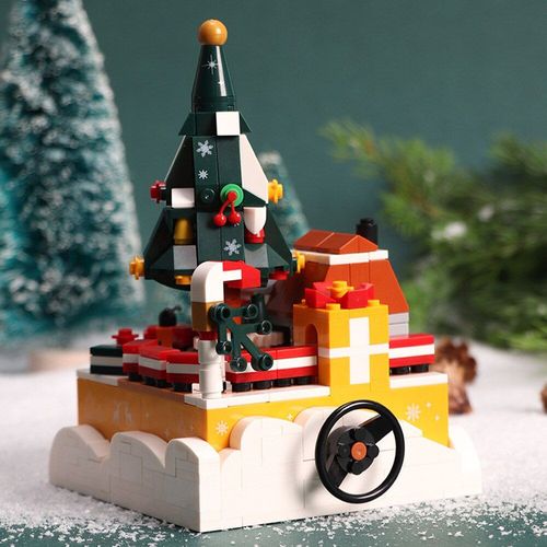 Blocs De Construction Pour Enfant, 2021, Ville, Village D'hiver, Arbre De Noël, Père Noël, Bricolage, Rêve Technique, Boîte À Musique, Briques, Jouets