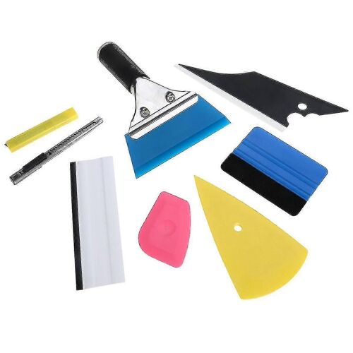 Comme Indiqué 8pcs Véhicule Verre Film De Protection Voiture Fenêtre Enveloppe Teinte Vinyle Installation Outil Raclettes Coupe-Film Kit Dt3844