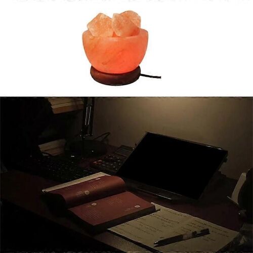 Lampe Au Sel De Cristal De L'himalaya Led Coloré Couleur Changeante Veilleuse Purificateur D'air Décoratif Chevet