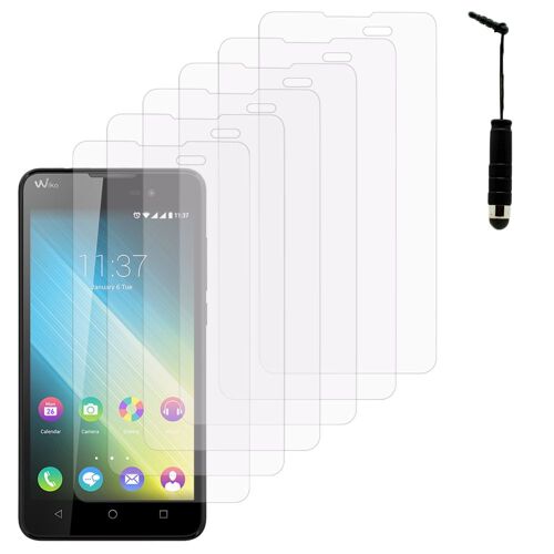 Wiko Lenny 2: Lot / Pack De 6x Films De Protection D'écran Clear Transparent + 1 Mini Stylet Tactile